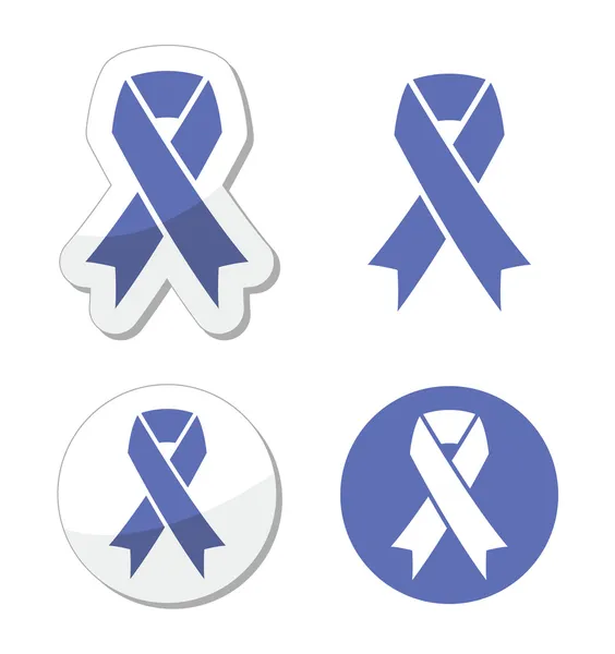 Periwinkle ribbons set - eating disorder symbol — Stock Vector