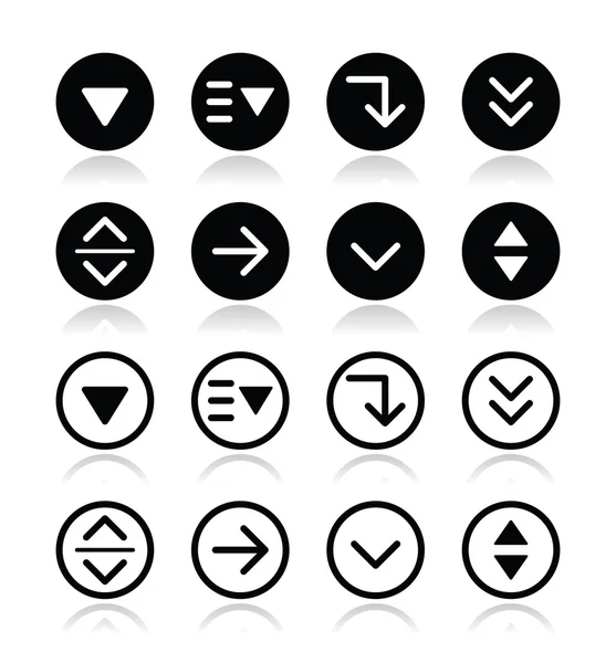 Drop down menu round icons set — Stock Vector