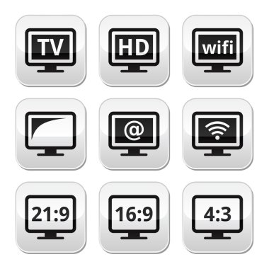 TV'yi, ekran set düğmeler.