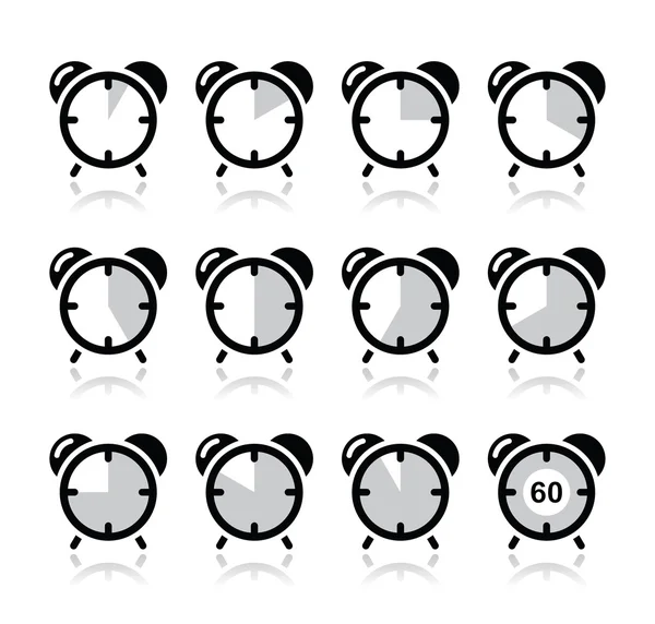 Time measure, clock vector icons set — Stock Vector