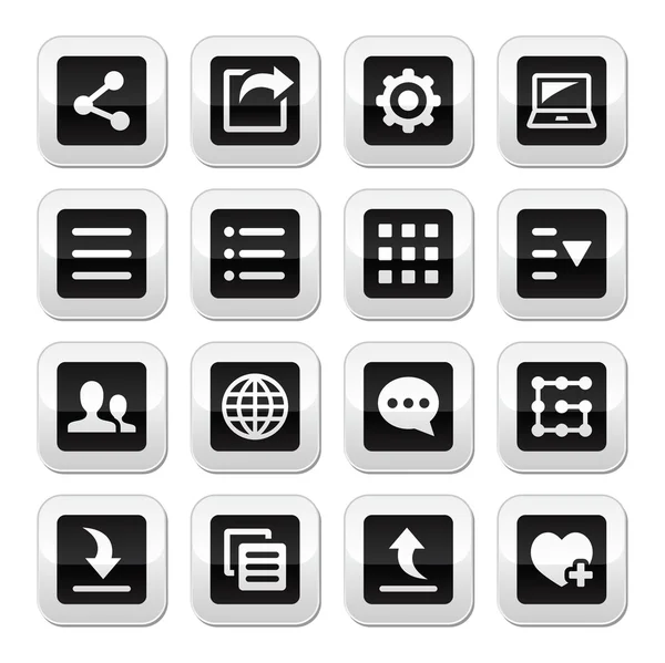 Paramètres de menu outils boutons ensemble — Image vectorielle