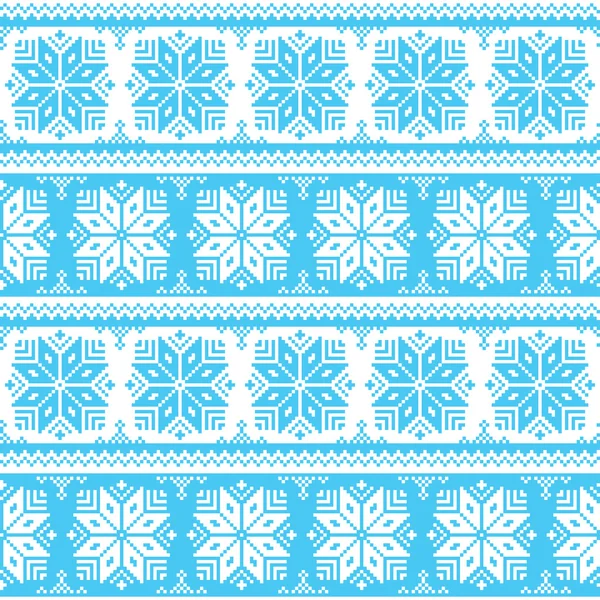 Nordic seamless christmas blue pattern — Stock Vector