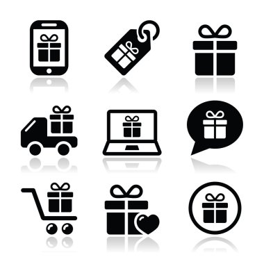 Present, shopping vector icons set