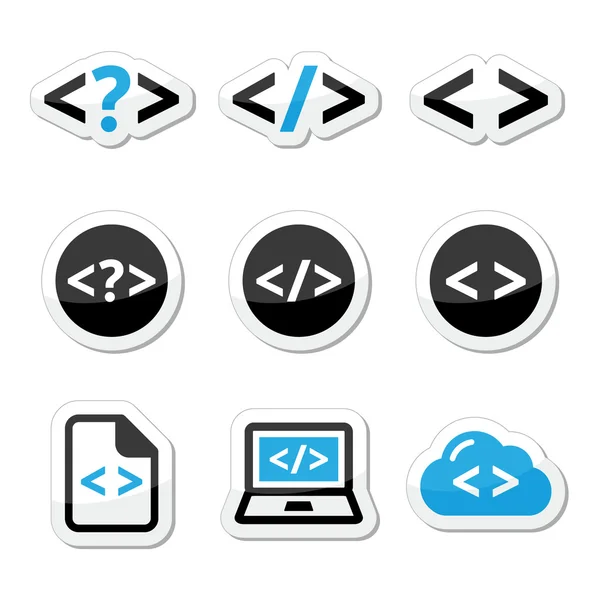 Conjunto de ícones vetoriais de código de programação —  Vetores de Stock
