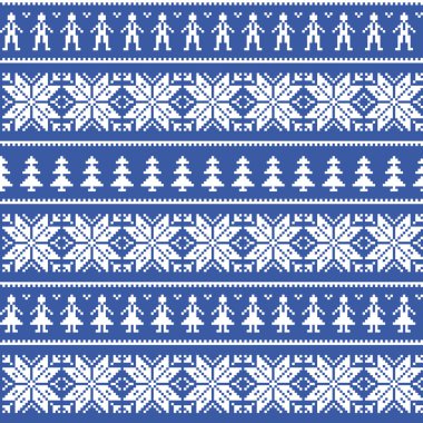 Nordic Christman'ın erkek ve kadın ile seamless modeli