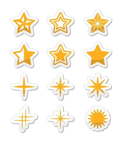 Gold stars vector icons set — Stock Vector