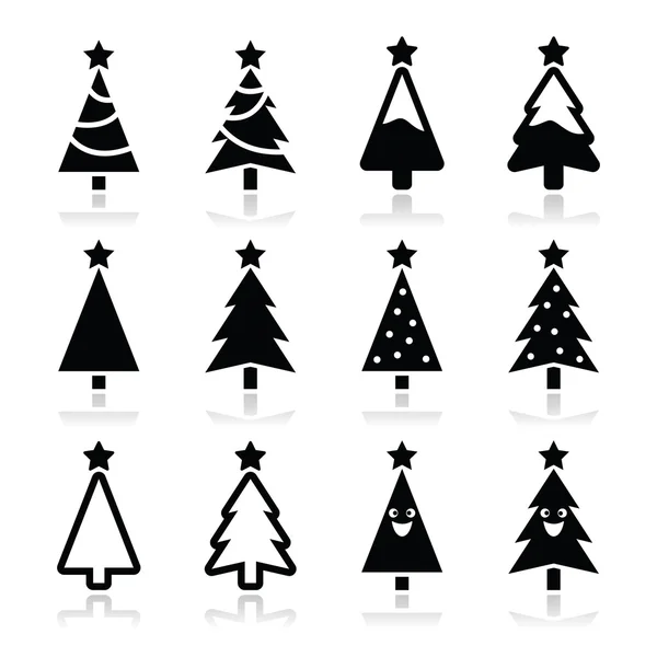 クリスマスツリーベクトルアイコンセット — ストックベクタ