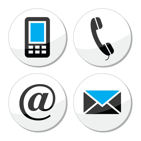 Contact web and internet vector icons set — Stock Vector