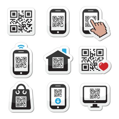 QR Kod telefon veya cep telefonu simgeleri ayarlayın