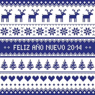 Feliz ano nuevo 2014 - İspanyol mutlu yıl desen