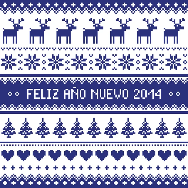 Feliz Ano Nuevo 2014 - spanish happy year pattern — Stock Vector