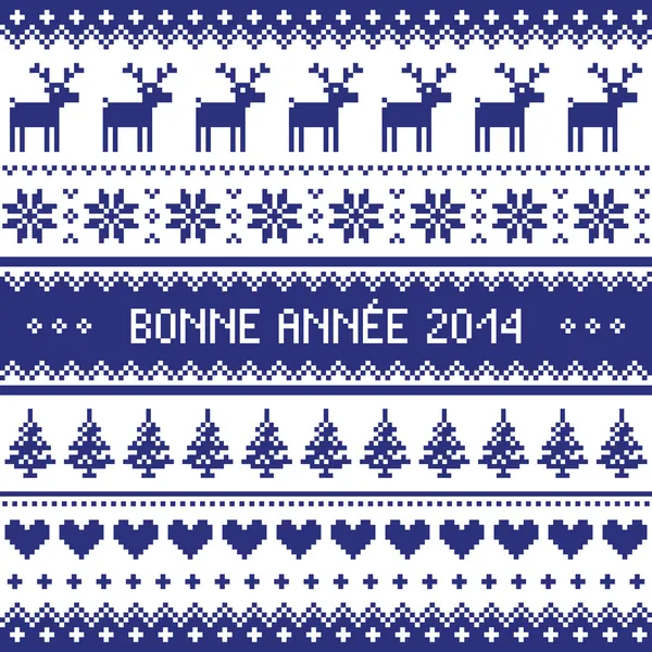 Bonne Annee 2014 - french happy new year pattern — Stock Vector