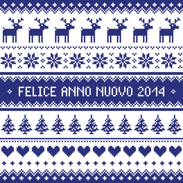 Felice anno nuovo 2014 - italienska glad Nyåren mönster — Stock vektor