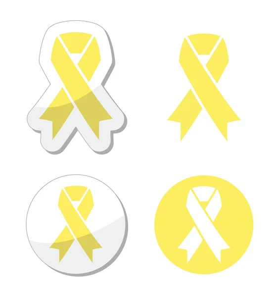 Pale yellow ribbon -symbol of spina bifida — Stock Vector