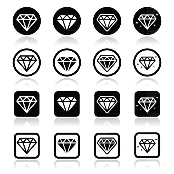 Diamant, luxe vector icons set — Stockvector