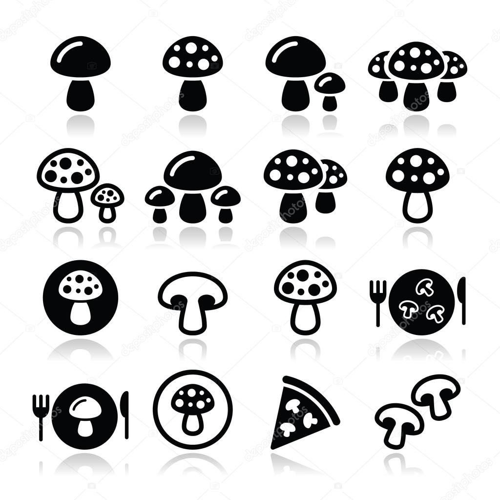 Mushroom vector icons set — Stock Vector © RedKoala 38709943