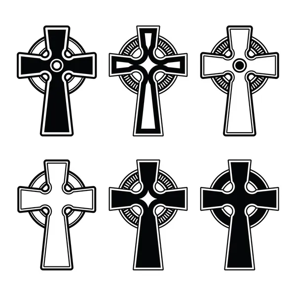 İrlandalı, İskoç celtic cross vektör işareti — Stok Vektör