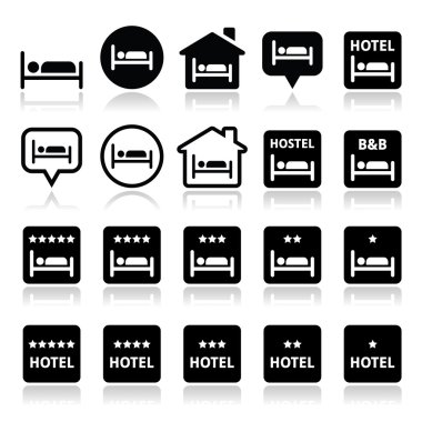 otel, pansiyon, b & b yıldız simgeler kümesi ile