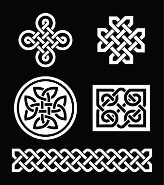 siyah arka planda - Celtic Knot desenler vektör