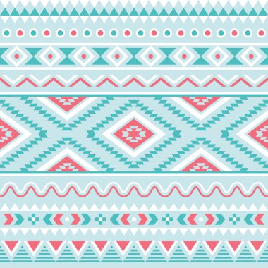 aşiret seamless modeli, Aztek mavi ve pembe arka plan