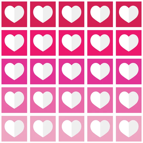 Patrón de ombre sin costuras con corazones - Día de San Valentín, concepto de amor — Vector de stock