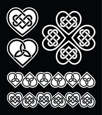 İrlandalı, İskoçyalı celtic kalp vektör desen