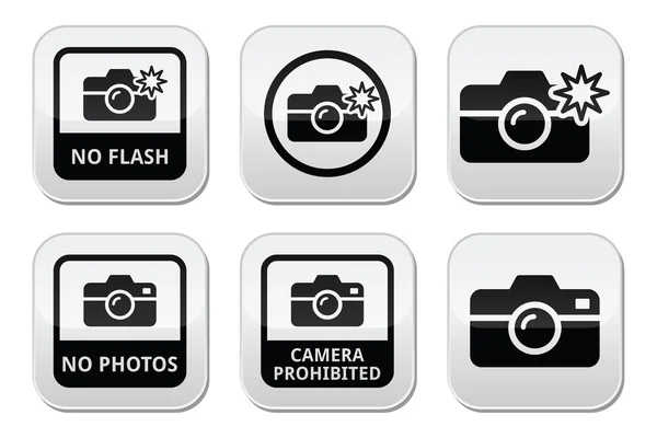 Sem fotos, sem câmeras, sem botões de flash — Vetor de Stock