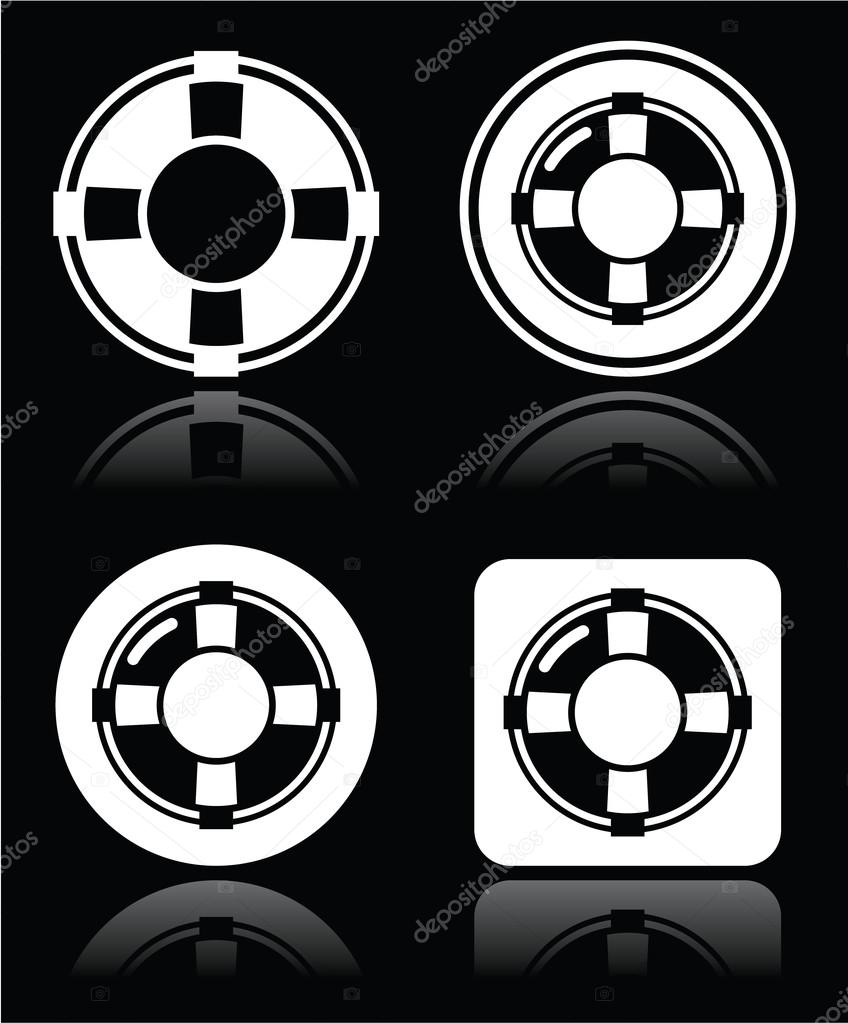 Life Belt Help S O S Vector White Icons Set On Black Stock Vector By Life Belt Help S O S Vector White Icons Set On Black Stock Vector By