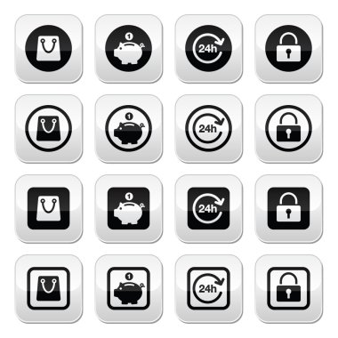 düğmeleri alışveriş ayarla - hesap, kaydetmek, 24 h, alışveriş çantası