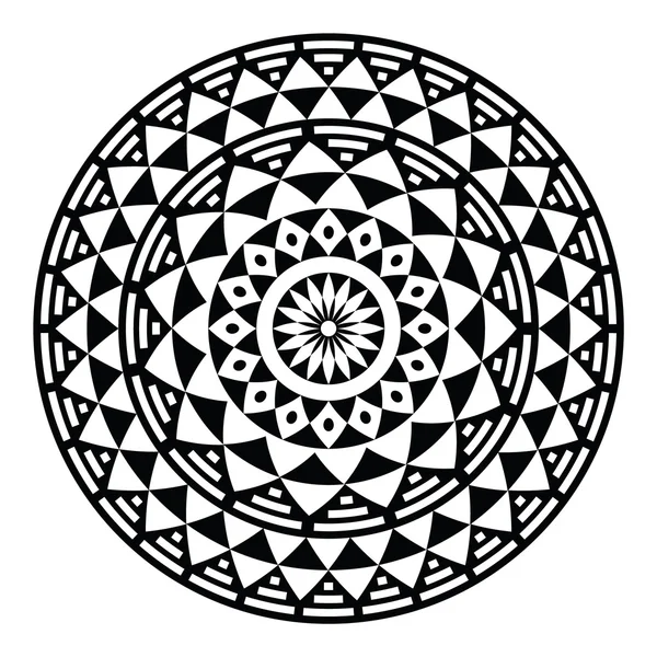 Tribal Azteekse geometrische patroon of afdrukken in cirkel - folk — Stockvector