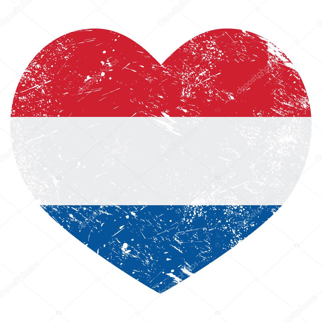 Netherlands, Holland heart retro flag