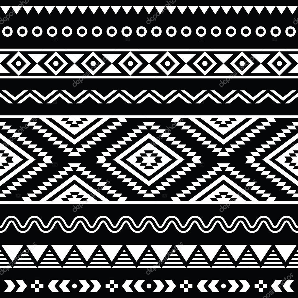 Vector folk seamless aztec ornament, ethnic pattern