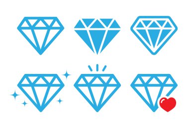 Diamond lüks vector Icons set