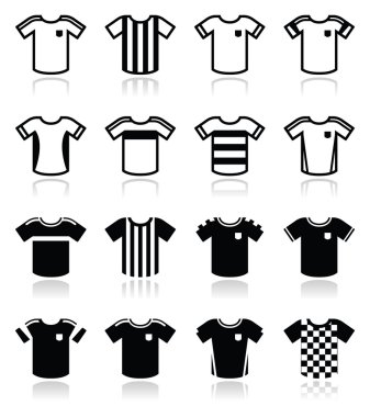 Futbol ya da futbol formaları Icons set