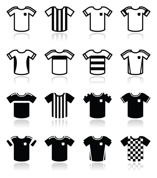 Ensemble d'icônes de maillots de football ou de soccer — Image vectorielle