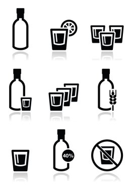 votka, güçlü alkol Icons set
