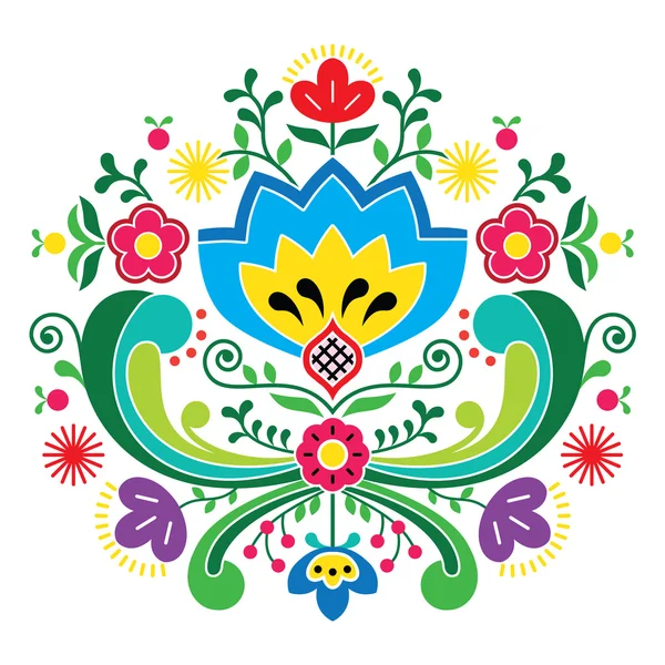 Patrón de Bunad arte popular noruego - Rosemaling bordado estilo — Vector de stock