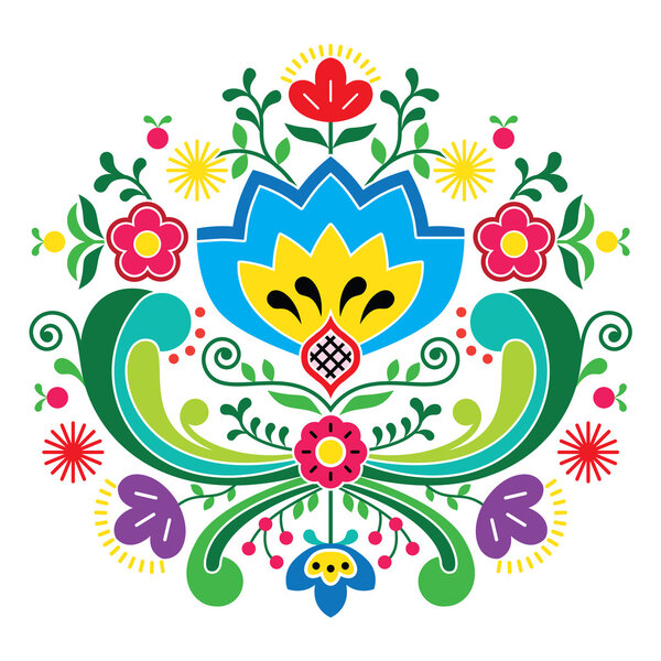 Norwegian folk art Bunad pattern - Rosemaling style embroidery