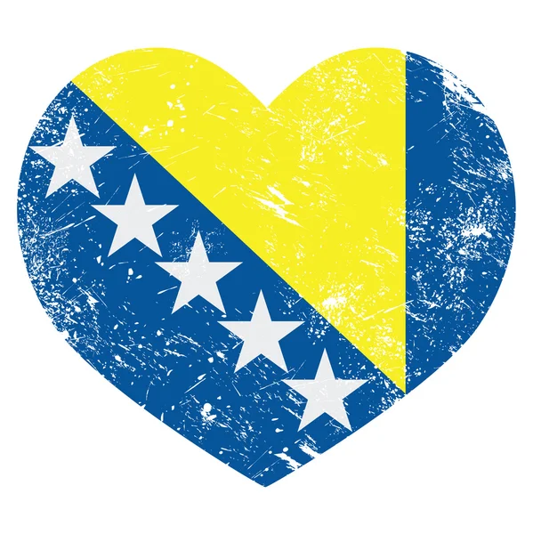 Bosnien und Herzegowina Retro Herz Flagge — Stockvektor