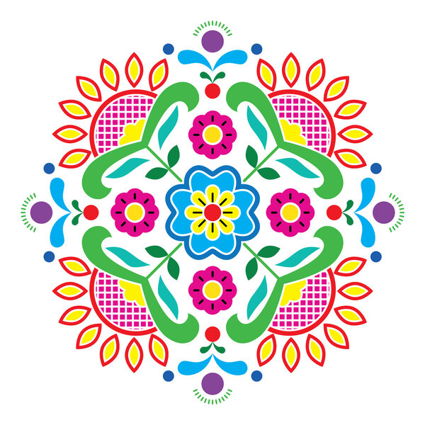 Norwegian traditional folk art Bunad pattern - Rosemaling style embroidery