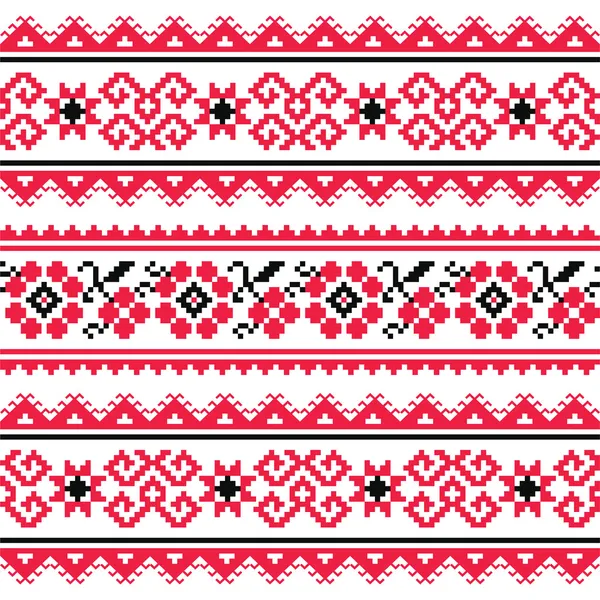 Ukrainian folk art embroidery pattern or print — Stock Vector