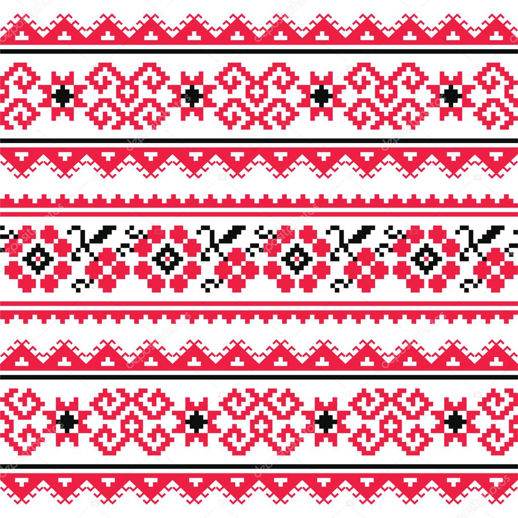 Ukrainian folk art embroidery pattern or print