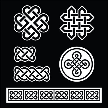 Celtic İrlanda desen ve siyah arka plan üzerinde örgüler