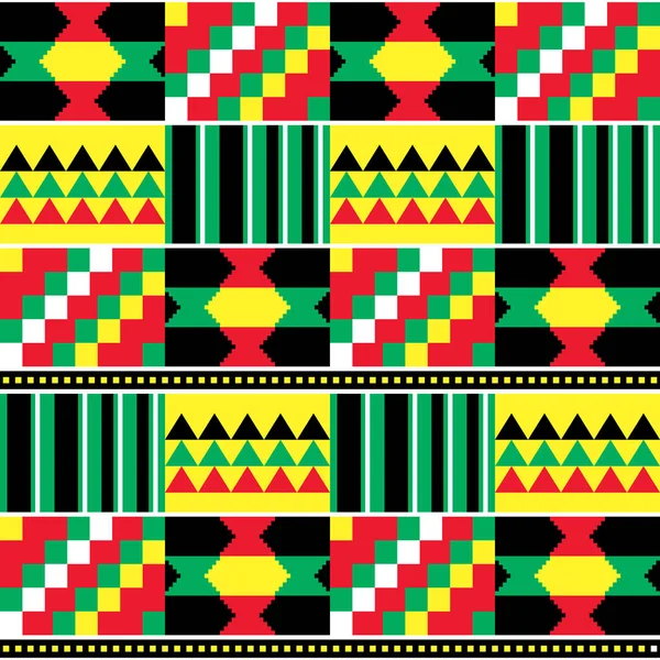 Kente Vector Naadloos Textiel Patroon Uit Ghana Afrikaans Traditioneel Geometrisch — Stockvector