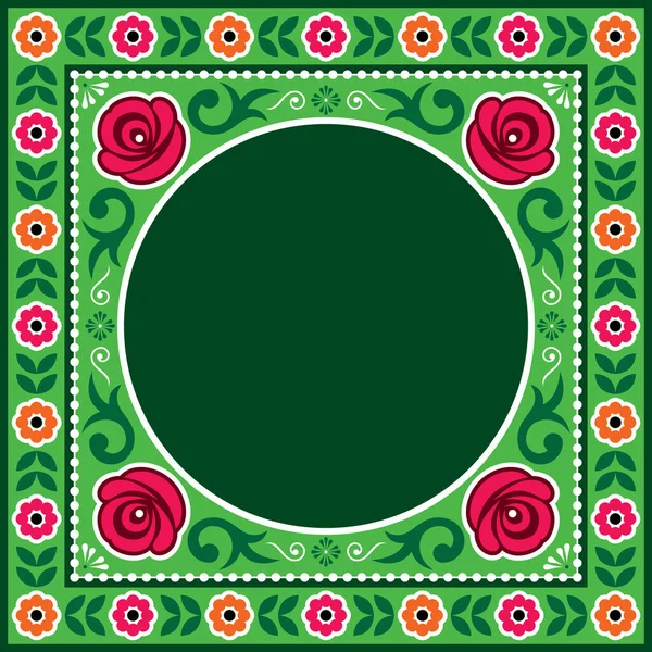 Пакистанский Индийский Грузовик Искусство Векторной Рамы Границы Дизайн Розами Цветочный — стоковый вектор