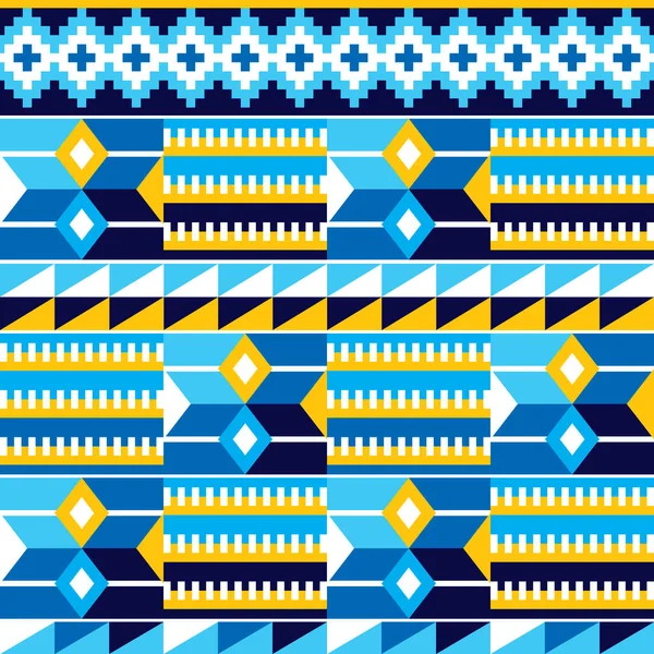 Tribal Afrikaanse Naadloze Vector Patroon Met Geometrische Vormen Kente Nwentoma — Stockvector