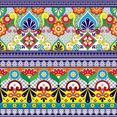 Meksika Talavera çanak çömlek desen koleksiyonu, tekstil ya da kumaş desenli dekoratif arka plan Meksika 'dan geleneksel seramik tasarımından esinlenerek 