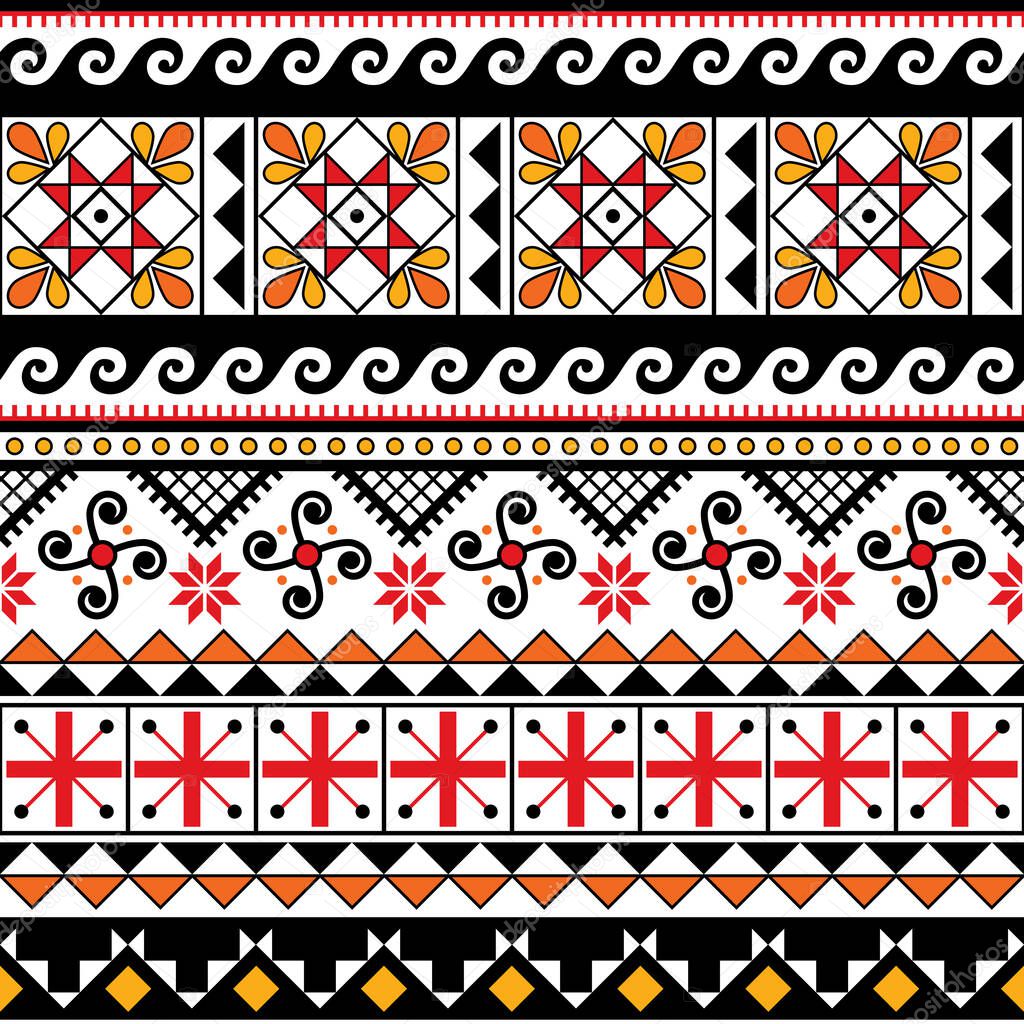 Easter eggs design from Ukraine vector seamless pattern with, folk art style Easter eggs repetitive design Hutsul Pisanky 