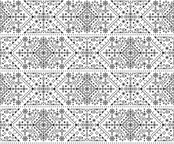 Icelandic Style Tribal Line Art Vector Seamless Vertical Patten Geometric — Stock Vector