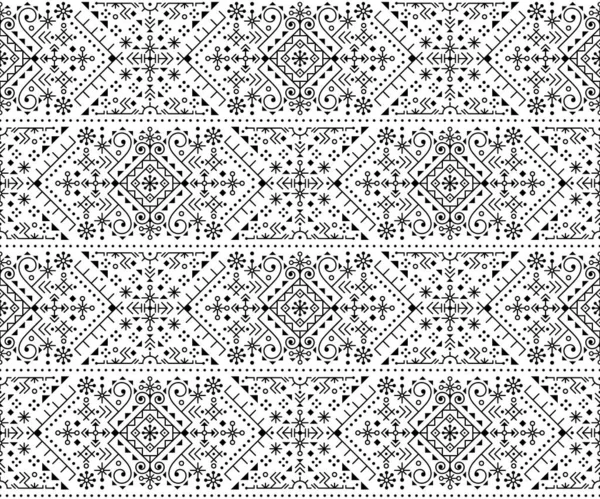 Isländischer Stil Stammeslinie Kunst Vektor Nahtlose Vertikale Patten Mit Geometrischen — Stockvektor